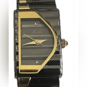 Moulin Black and Gold Toned Women's Quarts Watch